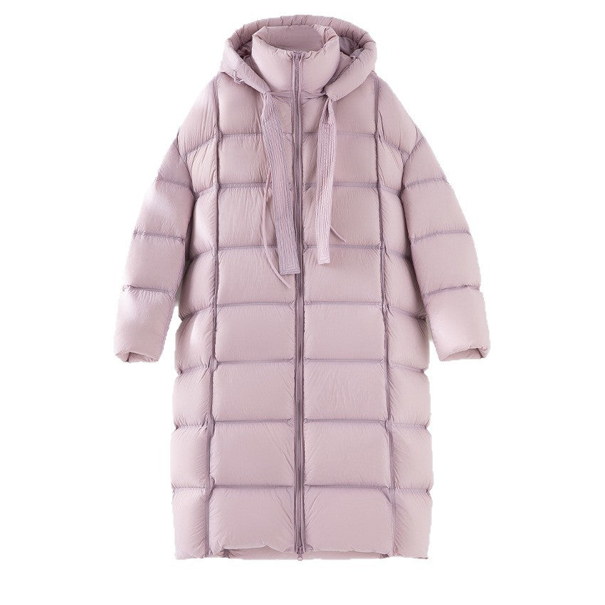 Damen Oversized Stepp-Daunenmantel mit Kapuze und verlängerter Silhouette Nord Taschen