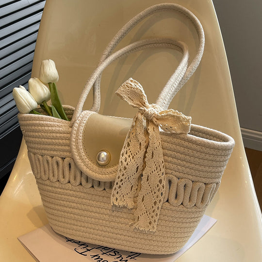 Damen Handtasche mit dekorativem Knoten- und Perlendesign Nord Taschen