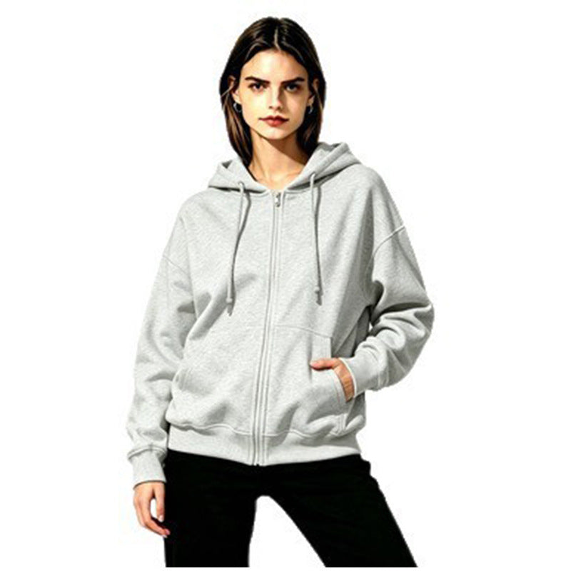 Damen Weicher Kapuzenpullover mit durchgehendem Reißverschluss Nord Taschen