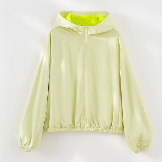 Damen Leichte Kapuzenjacke mit Kurzreißverschluss, Raglanärmeln und elastischem Saum Nord Taschen