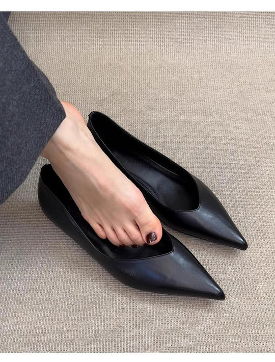 Damen spitze Ballerinas mit raffinierter Ausschnittform und komfortablem InnenlNord Taschenen