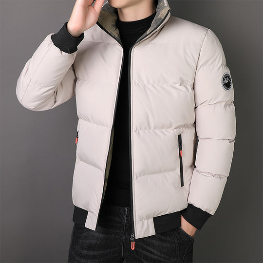 Herren Kurz geschnittene wattierte Steppjacke mit Camouflage-Innenfutter, gerippten Bündchen und Reißverschlusstaschen Nord Taschen