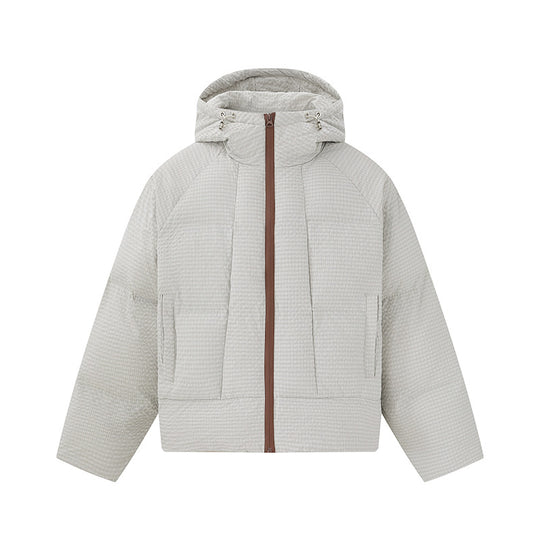 Unisex Kurz geschnittene wattierte Kapuzenjacke mit feiner Karosteppung Nord Taschen