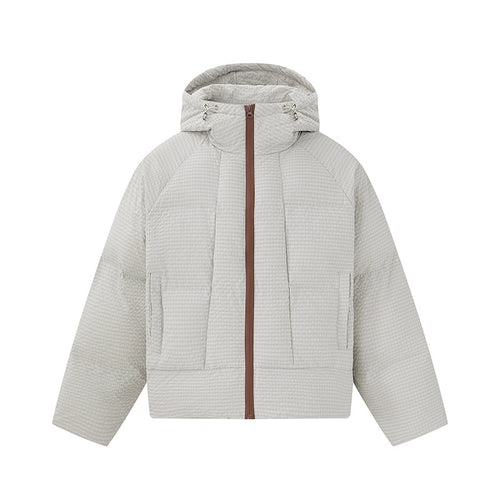 Unisex Kurz geschnittene wattierte Kapuzenjacke mit feiner Karosteppung Nord Taschen