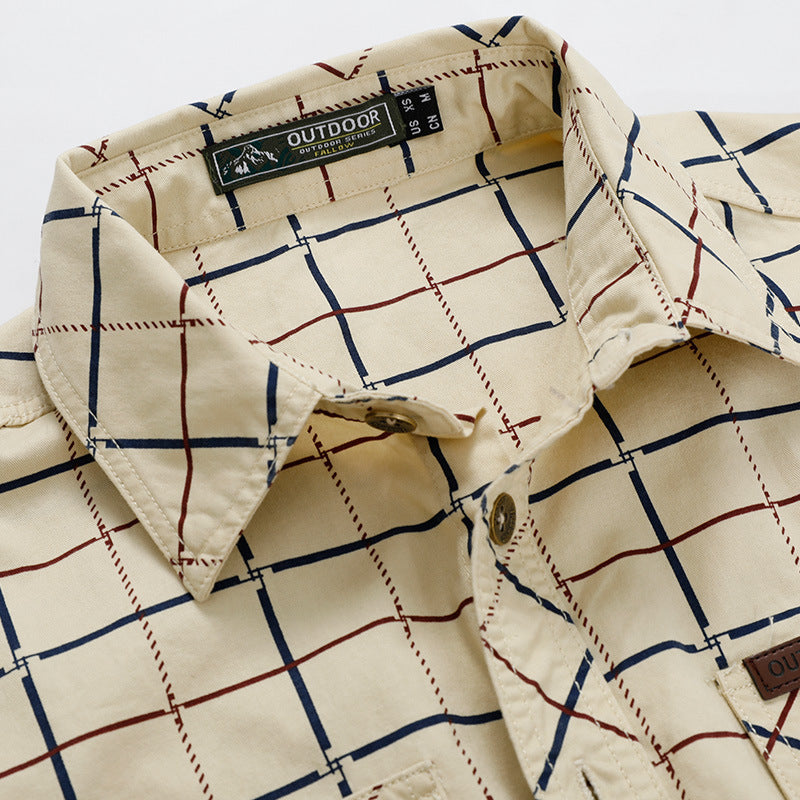 Herren  kariertes Overshirt mit leichtem Thermofutter und doppelten Klappbrusttaschen Nord Taschen