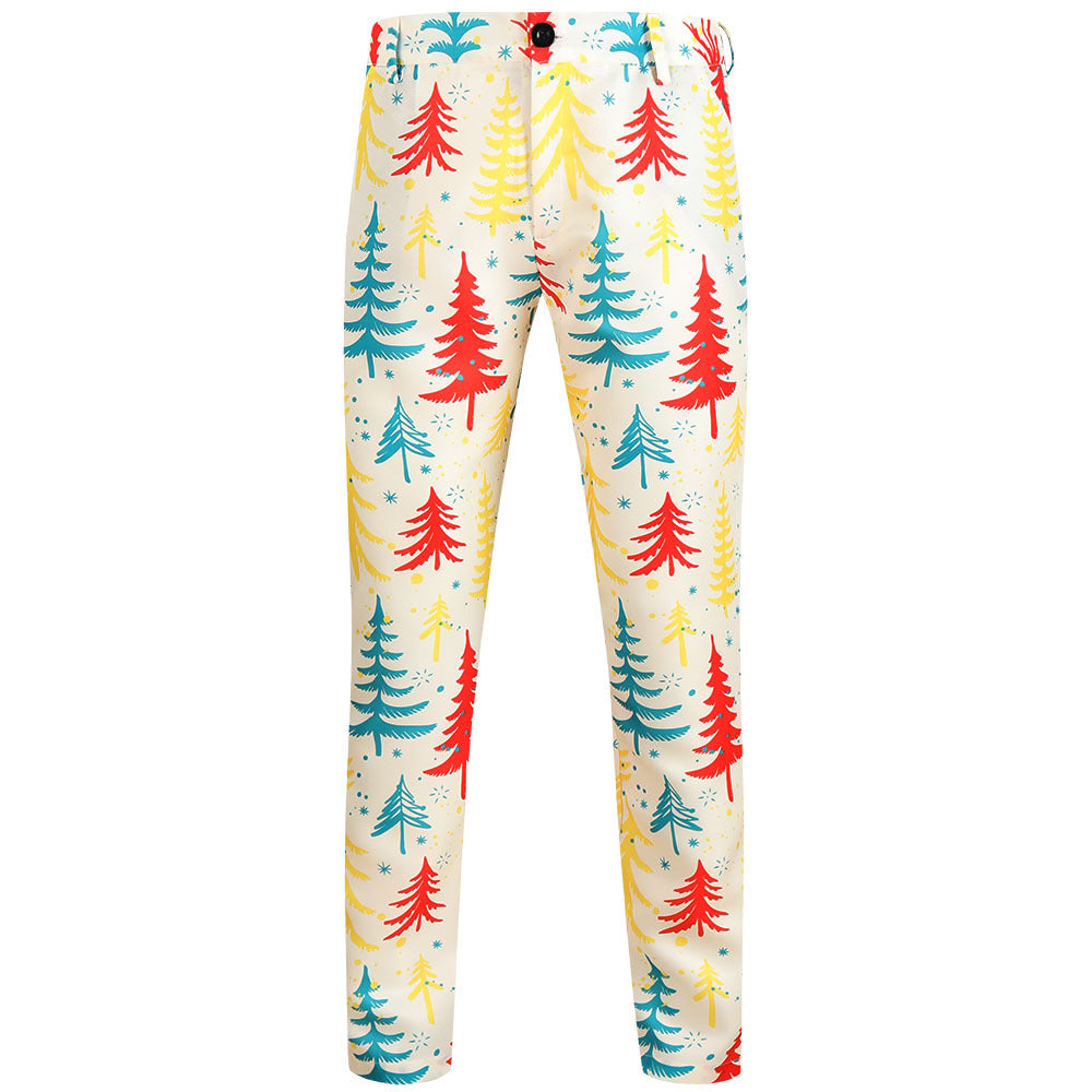 Herren Weihnachtliche Slim‑Fit Chinohose mit Allover-Santa‑Print und Stretchkomfort Nord Taschen
