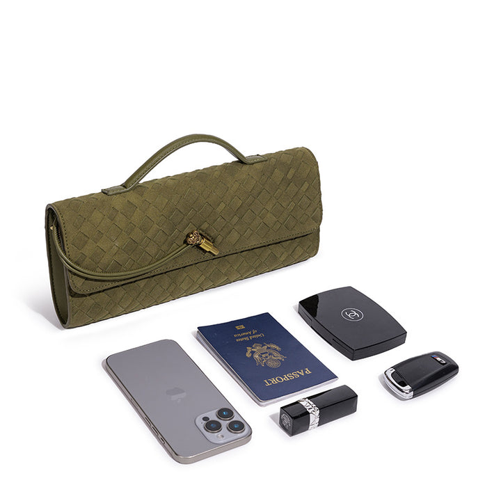 Damen Clutch mit kunstvollem Flechtmuster Nord Taschen