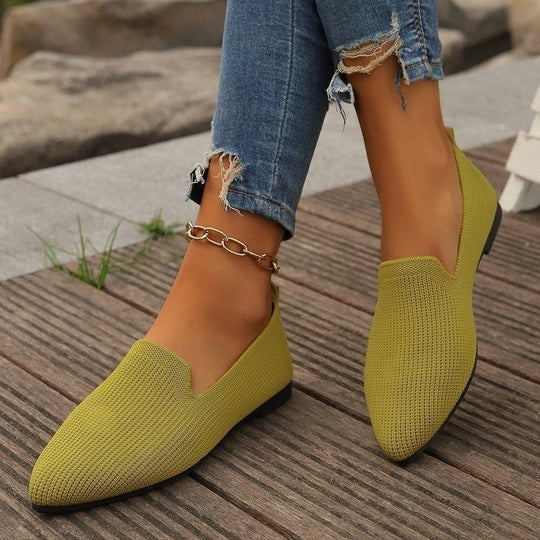 Damen Elegante Ballerinas mit feiner Netzstruktur