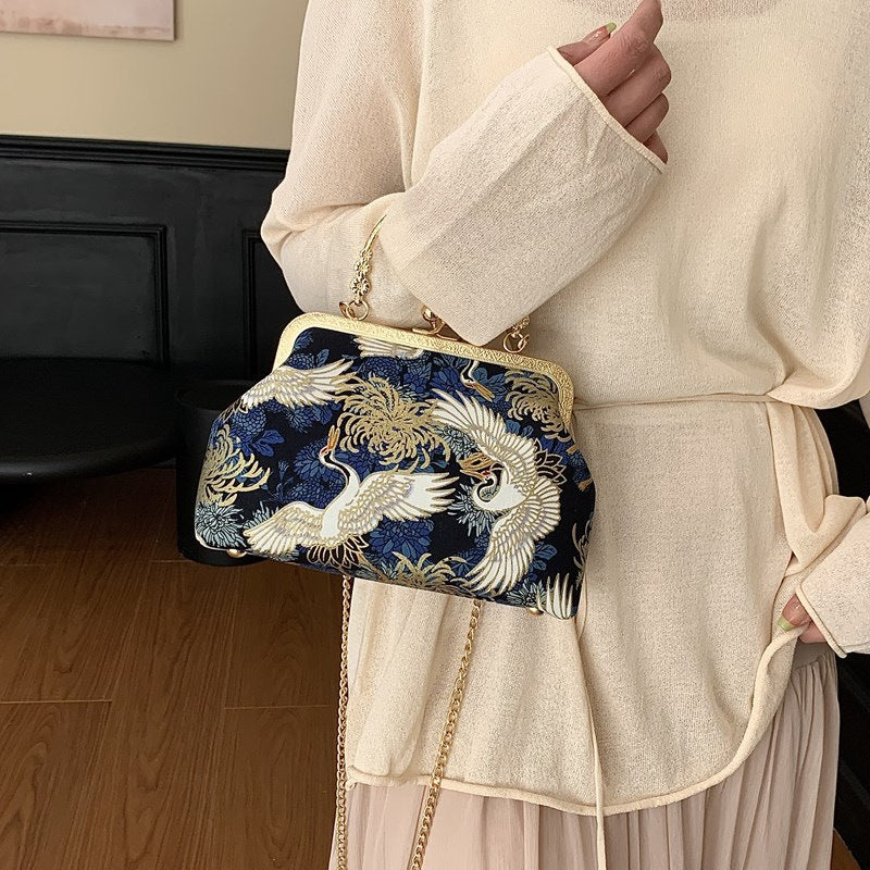 Damenhandtasche mit eleganter floraler Stickerei Nord Taschen