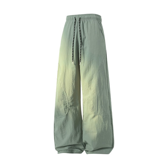 Damen Weite Baggy-Leinenoptik-Hose mit Tunnelzug, perforierten Einsätzen & Relaxed-Silhouette Nord Taschen