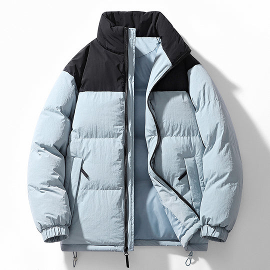 Herren Gefütterte Steppjacke mit hohem Kragen, Kordelzugsaum und Kontrastpaneel Nord Taschen