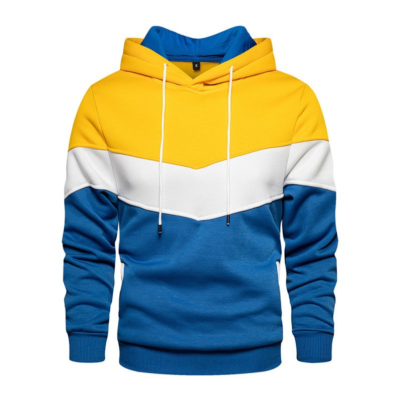 Herren Kapuzenpullover mit kontrastierenden Farbblöcken und weichem Innenfutter