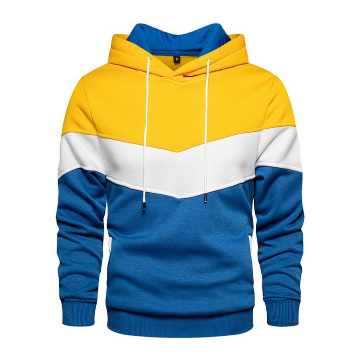 Herren Kapuzenpullover mit kontrastierenden Farbblöcken und weichem Innenfutter