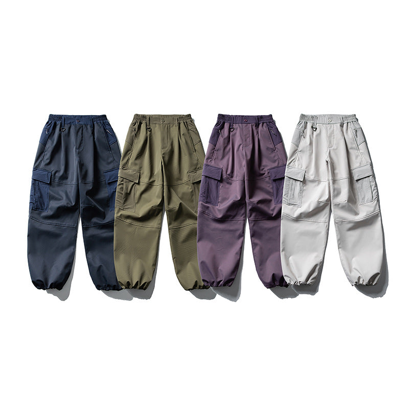 Herren Oversize-Cargohose mit elastischem Tunnelzugbund, Kniepaneelen und elastischen Bündchen Nord Taschen