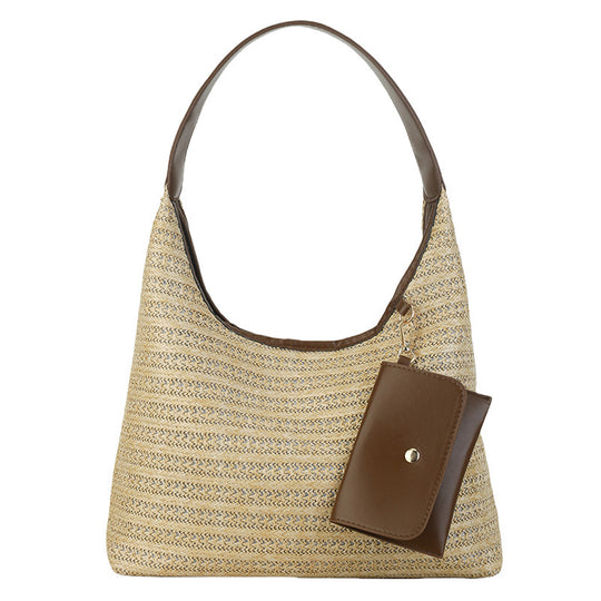 Damen Hobo-Tasche aus hochwertigem geflochtenem Material mit abnehmbarem Anhänger Nord Taschen