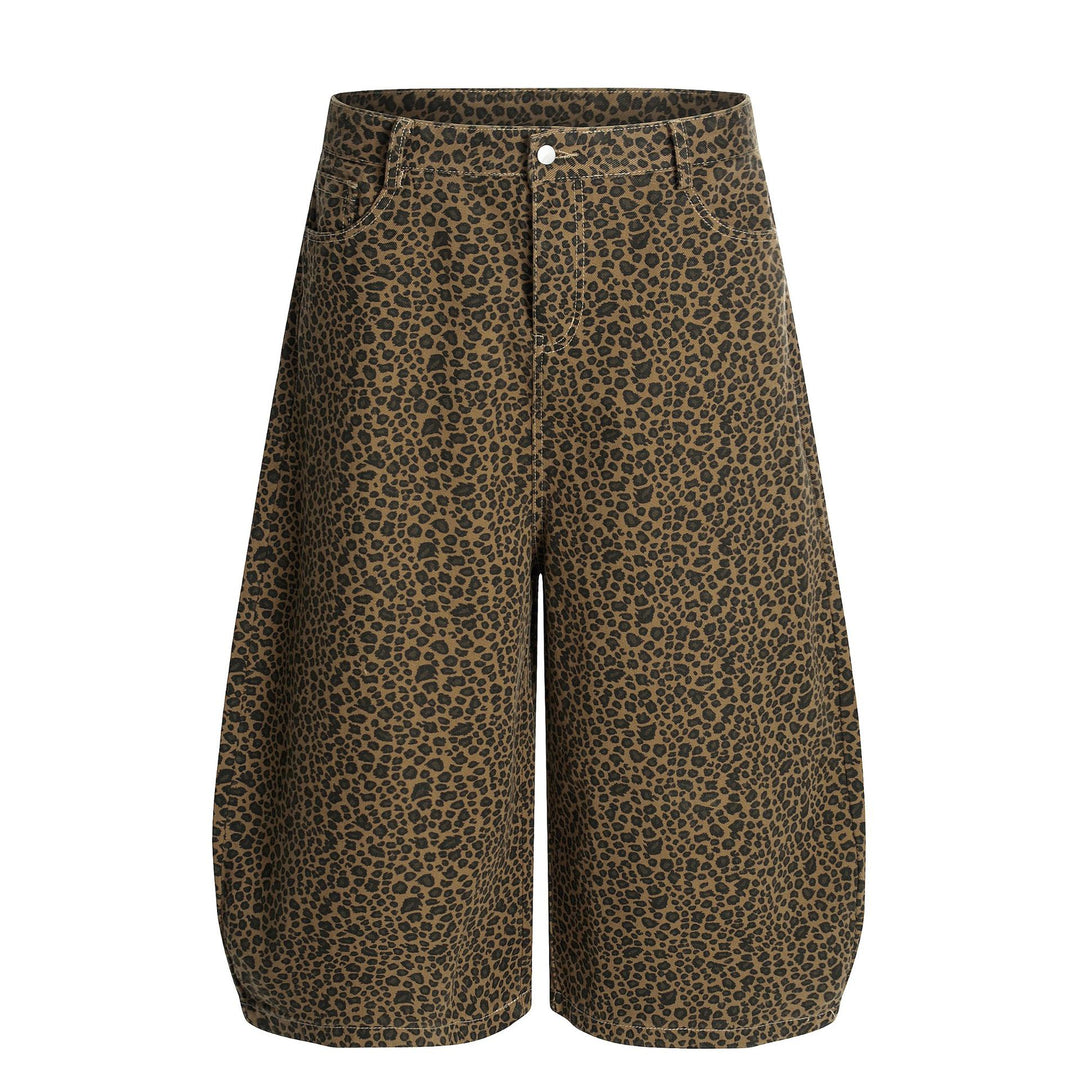 Damen Modische Weitbein-Culotte mit Animal-Print Nord Taschen