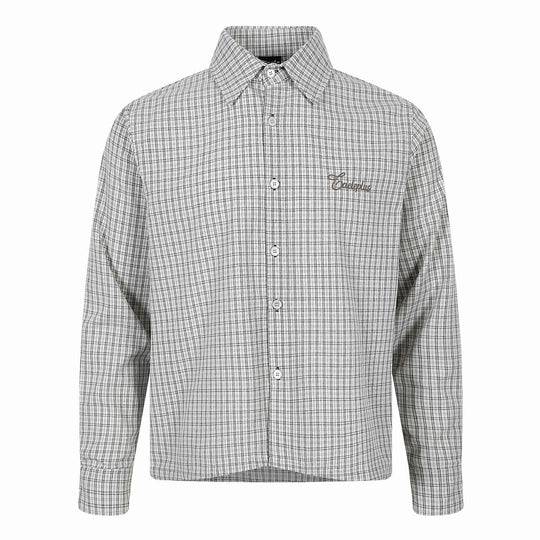 Herren Kariertes Gingham-Hemd mit Button-Down-Kragen und Bruststickerei Nord Taschen