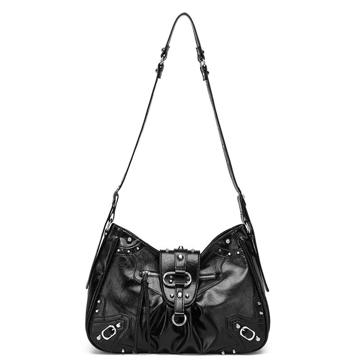 Damen Hobo-Tasche mit innovativem Faltendesign und dekorativen Nieten Nord Taschen