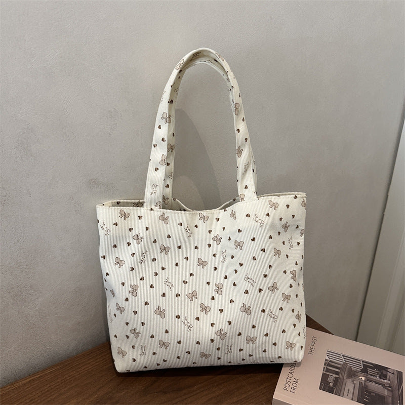 Damen Tragetasche aus strukturiertem Cord mit floralem Muster Nord Taschen