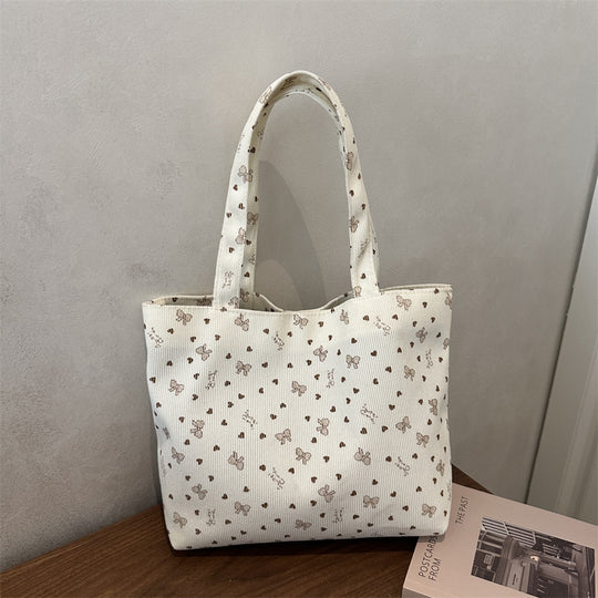 Damen Tragetasche aus strukturiertem Cord mit floralem Muster Nord Taschen