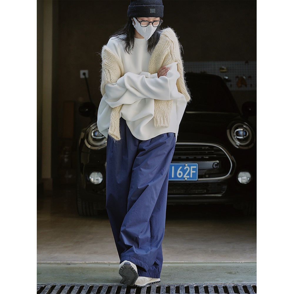 Damen Voluminöse Palazzo-Baggy-Hose mit elastischem Komfortbund und Eingrifftaschen Nord Taschen