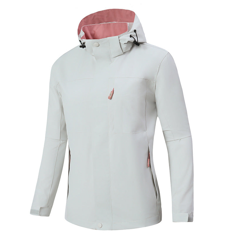Herren Minimalistische wasserdichte Softshell‑Jacke mit kontrastfutter, verstellbarer Kapuze und verdeckten Reißverschlüssen Nord Taschen