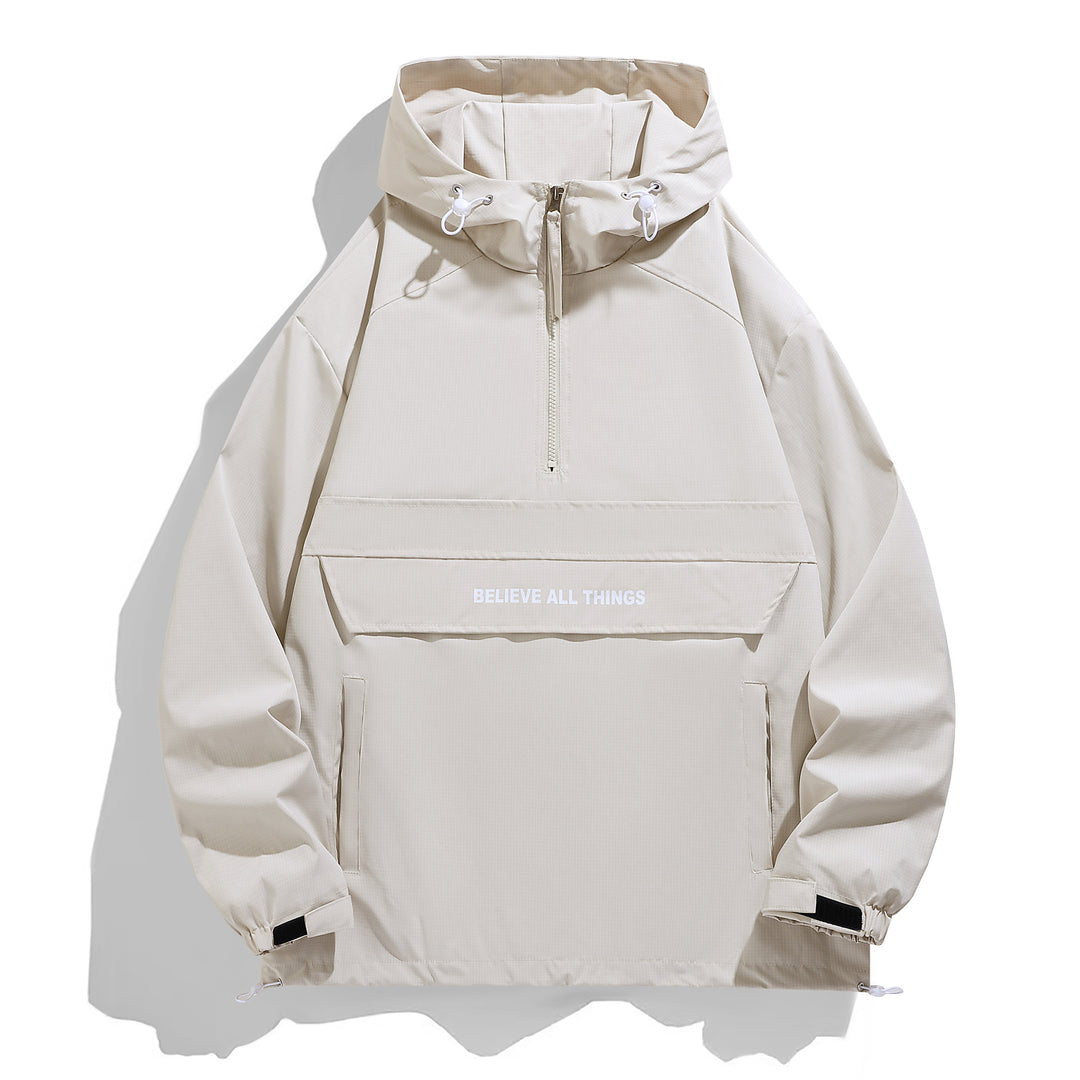 Damen Kapuzen-Anorak mit halbem Reißverschluss, Kängurutasche & verstellbarem Saum Nord Taschen