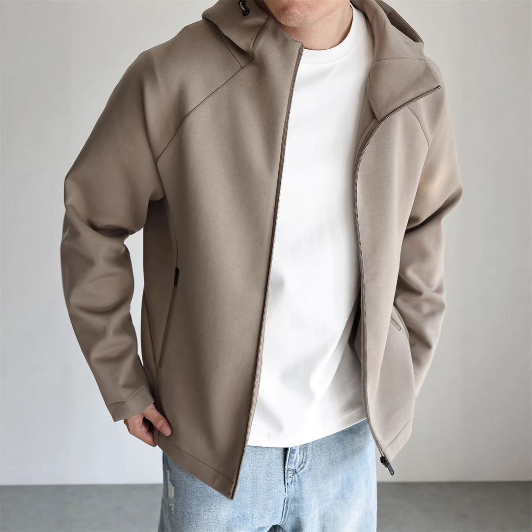 Herren Leichte Kapuzenjacke aus technischem Jersey mit verdecktem Reißverschluss Nord Taschen