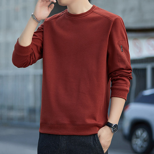 Herren Minimalistisches Sweatshirt mit Raglanärmeln und Reißverschluss-Ärmeltasche Nord Taschen