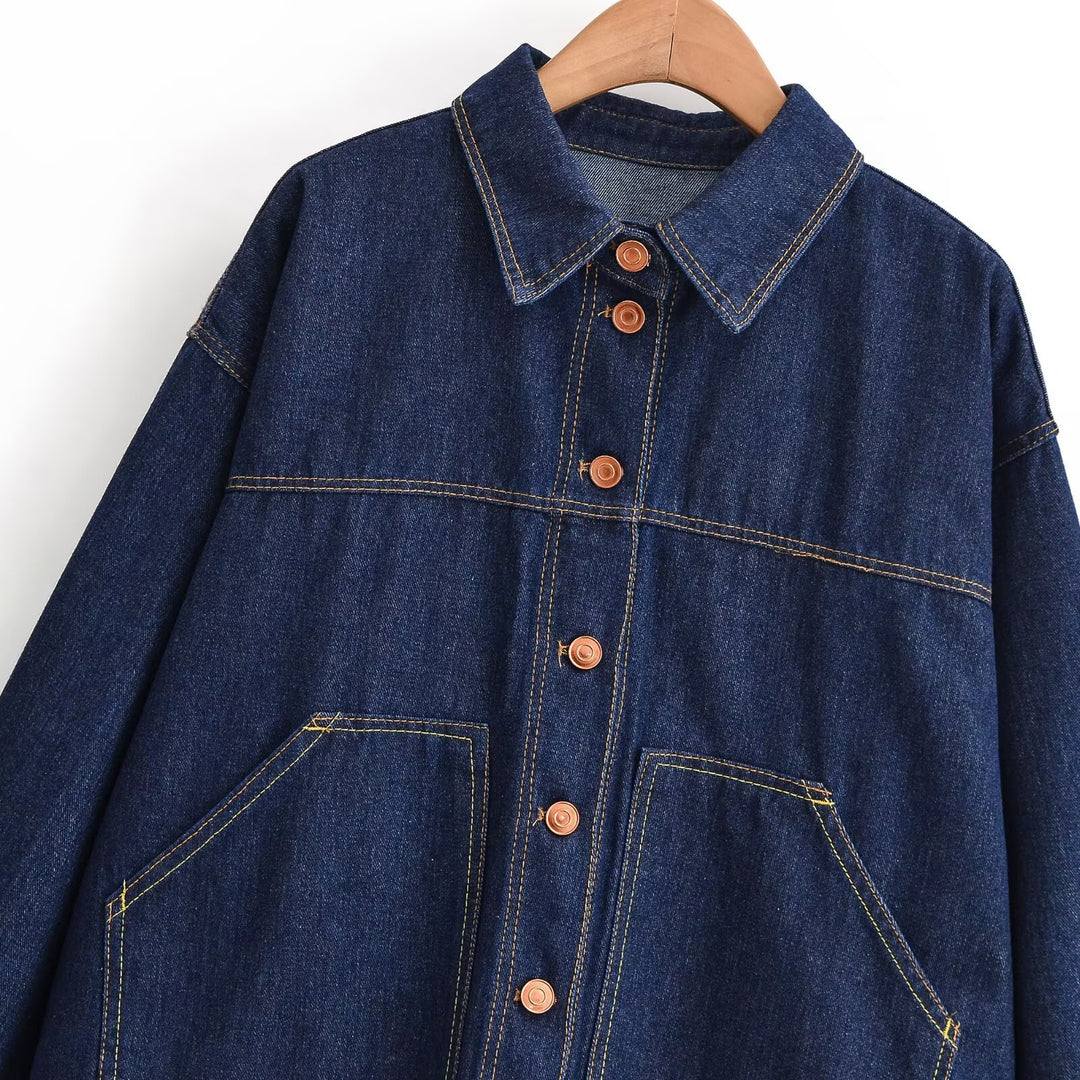 Damen Oversize-Denimjacke im Worker‑Look Nord Taschen