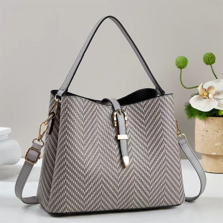 Damen Handtasche mit modernem Zickzack-Muster und abnehmbarem Schultergurt Nord Taschen