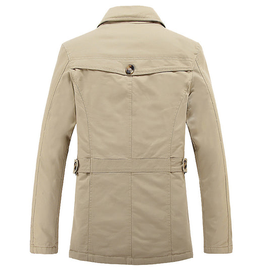 Herren Elegante Trenchcoat Jacke mit doppelter Knopfleiste Nord Taschen