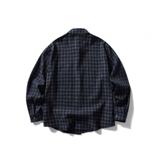 Unisex Oversize-Kastiges Karo-Hemd aus weichem Flanell mit aufgesetzter Brusttasche Nord Taschen