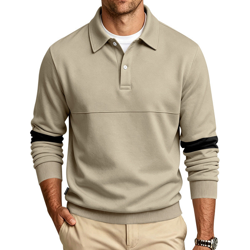 Herren Poloshirt-Pullover mit Brustnaht und Kontraststreifen an den Ärmeln Nord Taschen