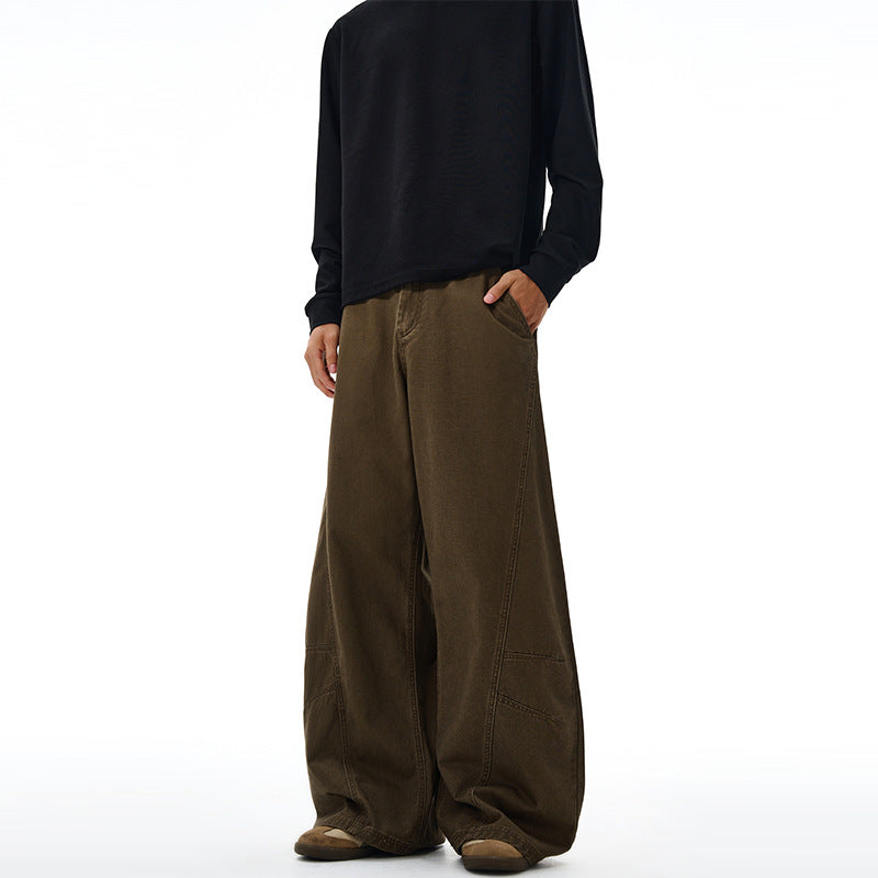 Herren Baggy-Palazzo-Hose aus schwerem Baumwoll-Canvas mit verstärkten Knieeinsätzen Nord Taschen