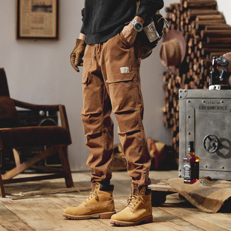 Herren Canvas‑Utility‑Jogger mit verstärkten Kniepaneelen, Klapptaschen und elastischem Knöchelsaum Nord Taschen