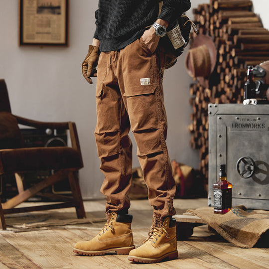 Herren Canvas‑Utility‑Jogger mit verstärkten Kniepaneelen, Klapptaschen und elastischem Knöchelsaum Nord Taschen