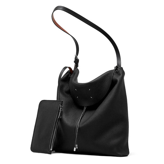 Damen Hobo-Tasche aus weichem, strukturiertem Leder mit abnehmbarem Kosmetiktäschchen Nord Taschen