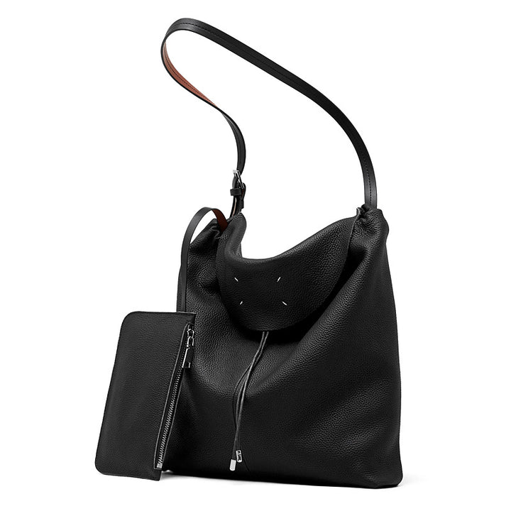 Damen Hobo-Tasche aus weichem, strukturiertem Leder mit abnehmbarem Kosmetiktäschchen Nord Taschen