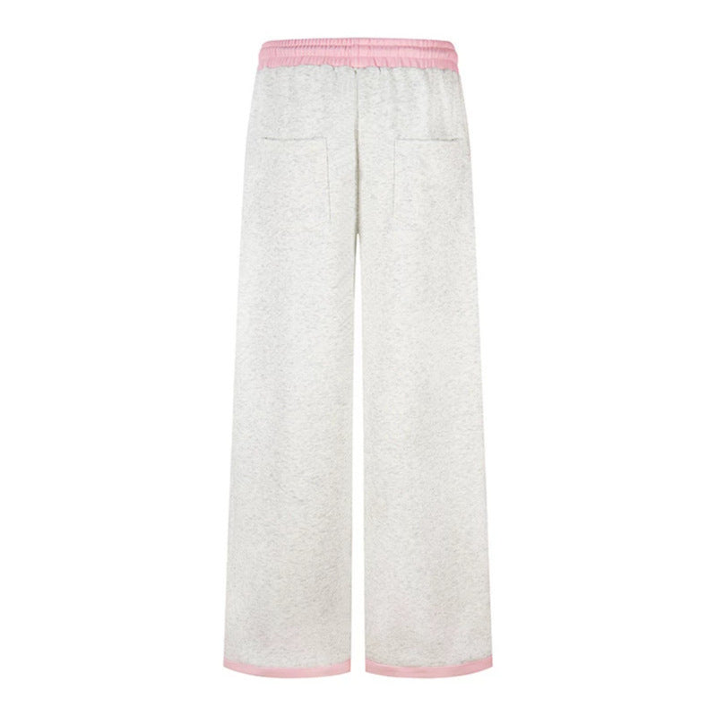 Damen Weite Lounge-Hose mit Zierknopfleiste, hohem Bund und Kordelzug Nord Taschen
