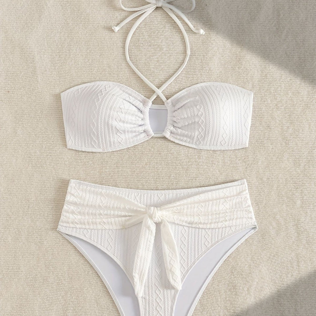 Damen Zweiteiler Bikinis mit Hochgeschnittenem Bund