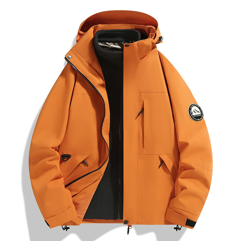 Damen zweilagige Softshell-Outdoorjacke mit herausnehmbarer Fleece-Innenjacke und Kapuze Nord Taschen