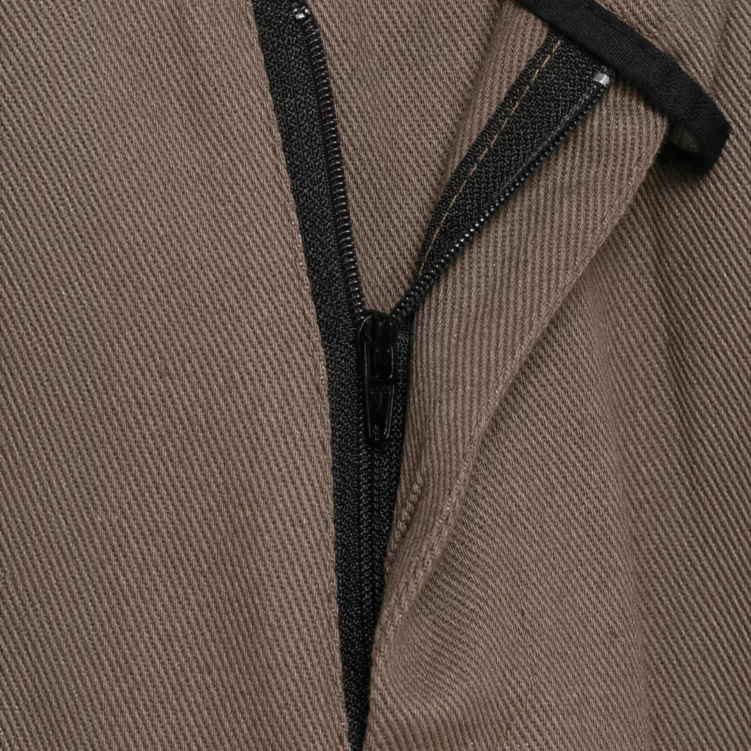Damen weite Cargo-Cropped-Hose mit hoher Taille und aufgesetzten Taschen Nord Taschen