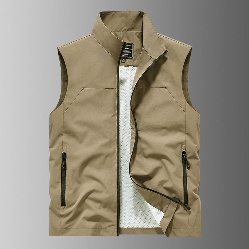 Herren Atmungsaktive Utility‑Weste mit Mesh‑Futter, wind- & wasserabweisender Außenlage & Reißverschlusstaschen Nord Taschen