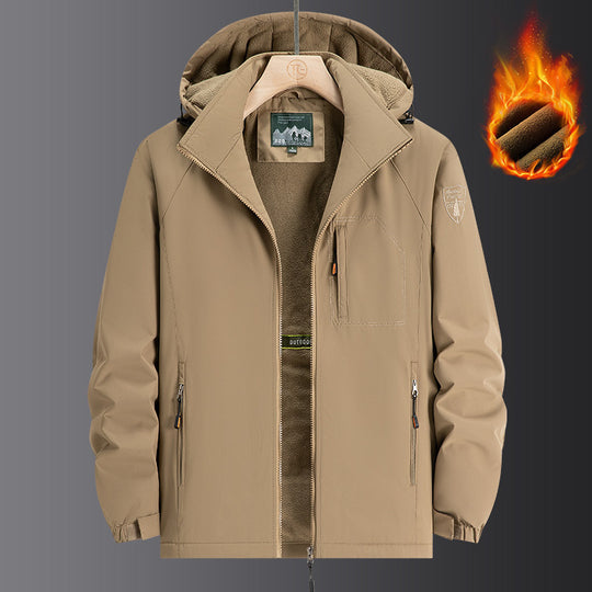 Herren Wetterfeste Softshelljacke mit durchgehendem Fleece-Innenfutter, verstellbarer Kapuze und winddichter Membran Nord Taschen