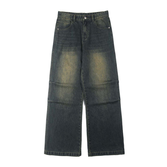 Herren Paneel-Denim Baggyhose mit tiefem Schritt und Used-Fade Nord Taschen