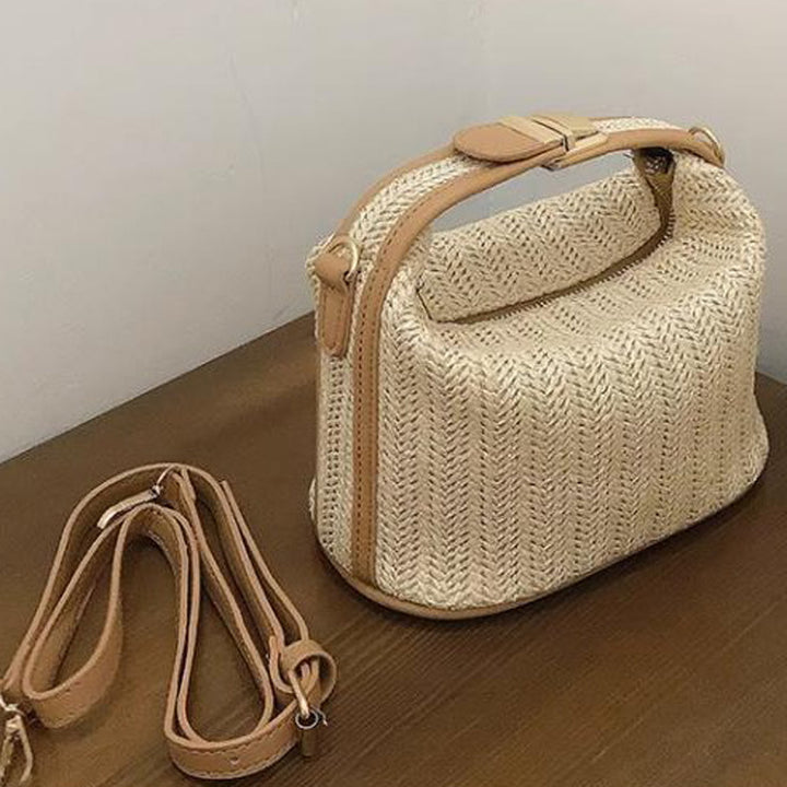 Damen Hobo-Tasche aus geflochtenem Kunstleder mit abnehmbarem Schulterriemen Nord Taschen