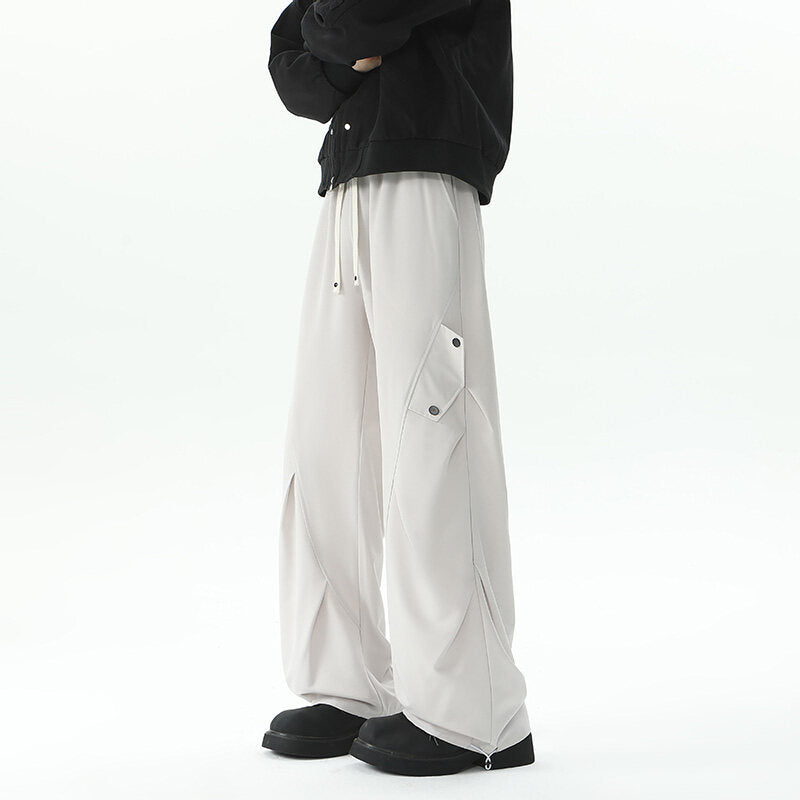 Herren Extraweite technische Cargo-Loungehose im drapierten Weitbein‑Schnitt Nord Taschen