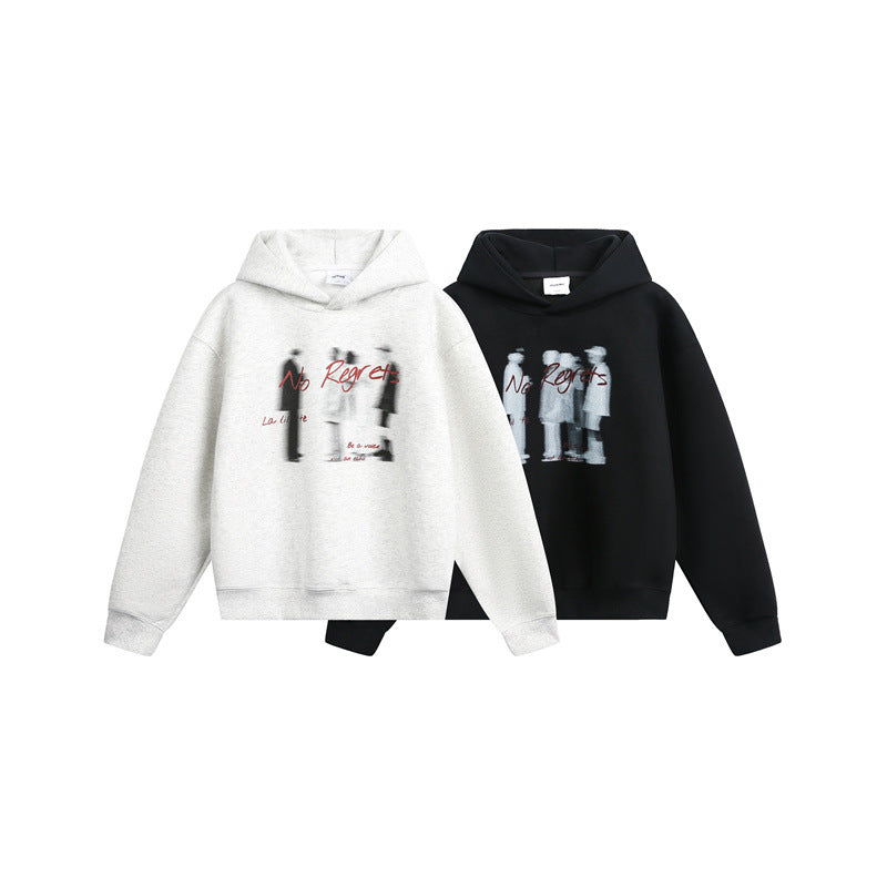 Unisex Kapuzenpullover im Oversize-Schnitt mit verschwommenem Figur-Grafikprint Nord Taschen