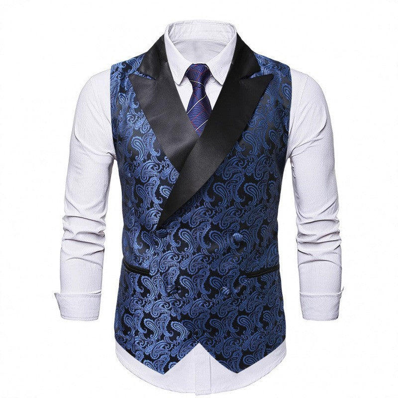 Herren Satin-Paisley-Weste mit Schalkragen und tailliertem Smoking-Look Nord Taschen